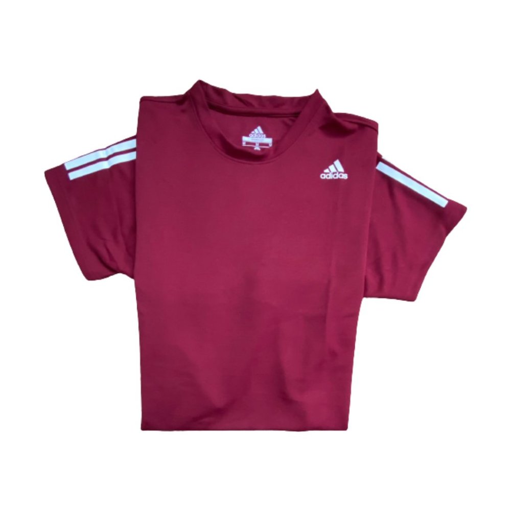 Adidas Men's Dry Fit Maroon Short Sleeve Training  T-Shirt Size S, L - Picture 2 of 7